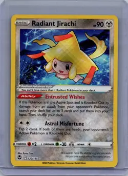 Radiant Jirachi 120/195 - Pokemon TCG Silver Tempest Radiant Rare NM - Image 1