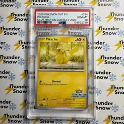 ⚡❄ 2025 Pokemon SVP EN #214 Pikachu Illustration Contest 2024 PSA 10 - Image 1