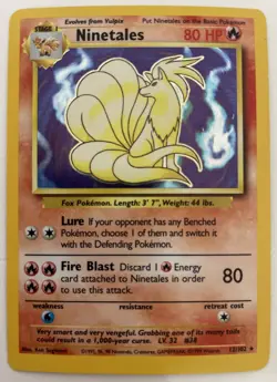 1999 Pokemon Base Set Ninetales 12/102 Holo No Attack Damage Symbol LP - TCCCX - Image 1