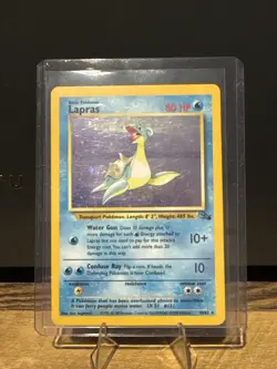 Pokemon Base Set Lapras Holo 10/62 Rare WOTC Fossil Vintage Foil LP - Image 2