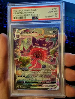 Pokemon Gengar VMAX Fusion Strike Secret Rare Full Alt Art #271 PSA 10 Gem Mint - Image 1