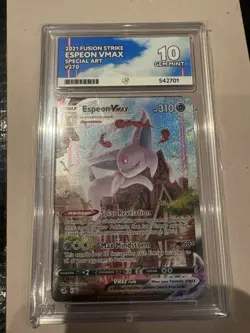 Pokemon Espeon VMAX Fusion Strike 270/264 Holo Ace 10 PERFECT 10 SUB GRADES - Image 2