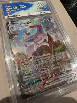 Pokemon Espeon VMAX Fusion Strike 270/264 Holo Ace 10 PERFECT 10 SUB GRADES - Image 4