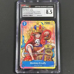 CGC 8.5 Monkey D. Luffy P-043 2nd Anniversary Tournament Promo One Piece English - Image 1