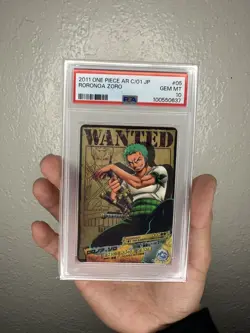 PSA 10 One Piece AR Carddass Roronoa Zoro Wanted! No. 01-05 GEM-MT - Image 2