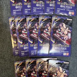 One Piece Op14-EB04 The Azure Sea Seven Single Sleeved Pack Lot Of 14 Sealed - Image 3