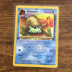 Pokemon TCG Omanyte Fossil 1st Edition Common Card 52/62 - Image 1