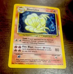 Pokemon TCG Ninetales Holo Rare Card 12/102 Base Set, 1999 Original - Image 1