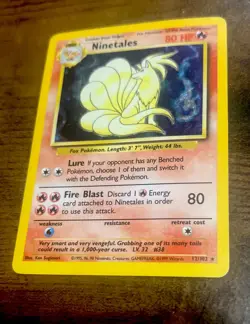 Pokemon TCG Ninetales Holo Rare Card 12/102 Base Set, 1999 Original - Image 2