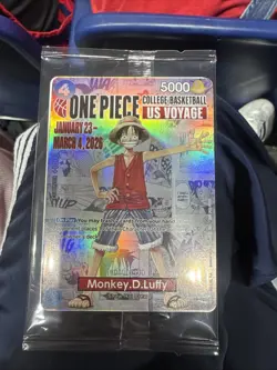 One Piece Gonzaga CCG Monkey D. Luffy Promo Holo Card College Basketball - Image 1