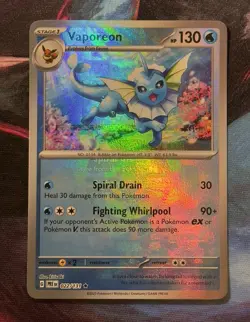 Pokemon Vaporeon 022/131 Reverse Holo Pokeball - Prismatic Evolutions ERROR CARD - Image 1