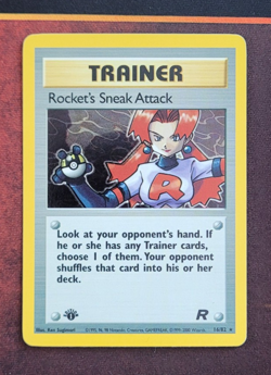 Rocket's Sneak Attack 16/82 Holo Rare 1st Edition Team Rocket LP Pokemon Card - Image 1