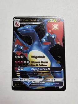 Shiny Charizard Gx Black Foil Fan Art Display Card NM/M - Image 1