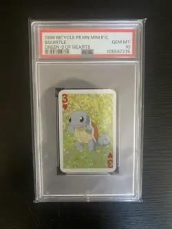 Pokemon 1999 Bicycle Mini Playing Cards Squirtle PSA 10 - Image 1
