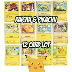 Raichu & Pikachu - Pokemon Cards x12 - Big Lot - Alolan XY Hidden Fates - 43/146 - Image 1