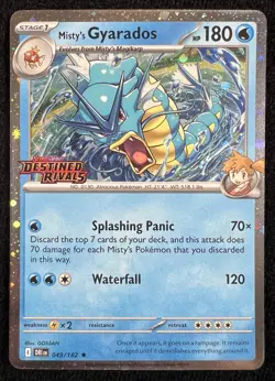 Misty’s Gyarados 049/182 Pokemon Card Destined Rivals Stamped Promo - Image 1