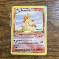Pokemon TCG Rapidash Jungle 1st Edition Uncommon Card 44/64 (SEE PHOTOS) - Image 1