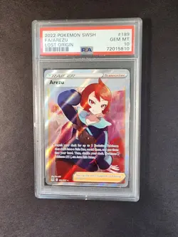 Pokemon TCG Arezu Full Art Holo Card 189/196 Swsh11: Lost Origin PSA 10 - Image 1