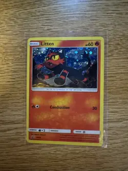 Pokemon Litten Holo Black Star Promo Card SM02 General Mills - Image 1
