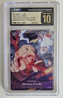 Monkey D Luffy P-041 One Piece Card Game Championship 2024 Promo - pristine 10 - Image 1