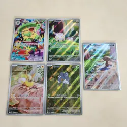 Pokemon 5 Card Lot Illustration Rare Yamper Nymble Wooper Ludicolo Togedemaru - Image 1