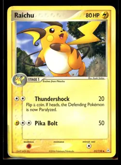 2006 EX - Holon Phantoms Raichu #51 Non Holo Pokemon Card - Image 1