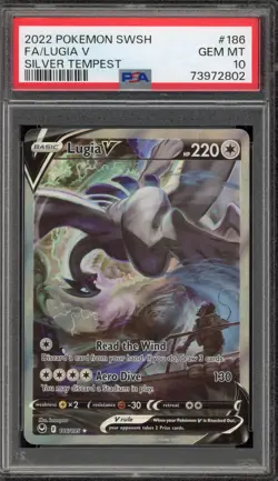 Pokemon Lugia V Silver Tempest Full Alt Art #186 PSA 10 Gem Mint - Image 1