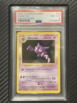 1999 PSA 8 Haunter #29 Shadowless WOTC Pokemon Game Base Set Shadowless - Image 1