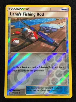 Pokemon Lana's Fishing Rod 195/236 Reverse Holo (NM) - Image 1