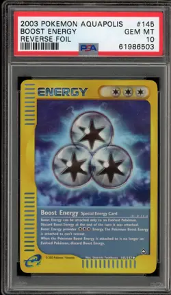 Pokemon Boost Energy Aquapolis Reverse Holo #145 PSA 10 Gem Mint - Image 1