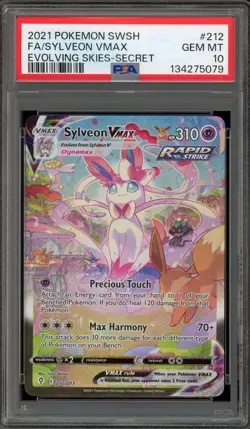 Pokemon Sylveon VMAX Evolving Skies Secret Rare Full Alt Art #212 PSA 10 - Image 1