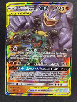 Pokemon Marshadow and Machamp GX #1/3 Unbroken Bonds 82/214 NEAR MINT - Image 1