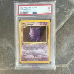 GENGAR HOLO 1ST EDITION FOSSIL PSA 5 #5- 1999 POKEMON - Image 5