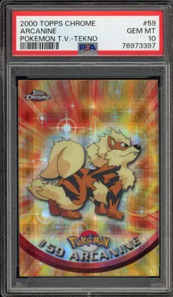 Pokemon Topps Chrome Arcanine Tekno #59 PSA 10 Gem Mint - Image 1