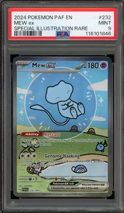 Pokemon Mew ex Paldean Fates Special Illustration Rare #232 PSA 9 Mint - Image 1