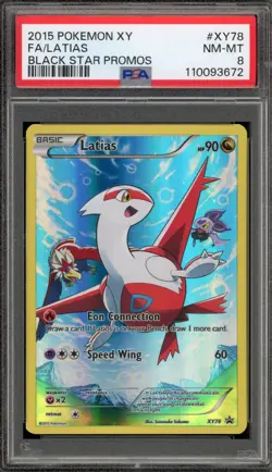 Pokemon Latias Black Star Full Art Promo XY78 PSA 8 - Image 1