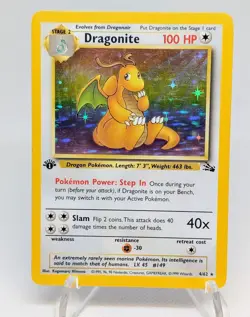 Dragonite Fossil First Edition 4/62 Pokemon Holo - Image 1