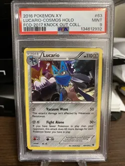 2016 Pokemon XY Lucario Knock Out Collection 2017 Cosmos Holo Promo #63 PSA 9 - Image 1