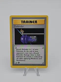 Defender 80/102 1st Edition Shadowless - Vintage 1999 WOTC Pokemon Base Trainer - Image 1