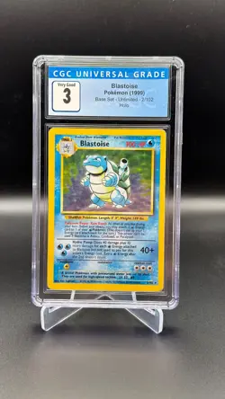 1999 Pokemon Base Set Blastoise Holo Unlimited #2/102 CGC 3 VG Big 3 Vintage - Image 1