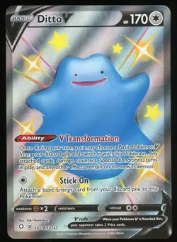 Pokemon TCG Ditto V Holo Shiny Rare Full Art Shining Fates SV118/SV122 MINT - Image 1