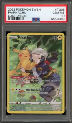 Pokemon Pikachu Lost Origin Trainer Gallery Full Art #TG05 PSA 10 Gem Mint - Image 1