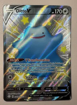 POKEMON TCG Ditto V SV118/SV122 Shining Fates: Shiny Vault Holo - Image 1