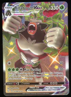 Pokemon Rillaboom VMAX Holo Shiny Rare Full Art Shining Fates SV106/SV122 NM - Image 1