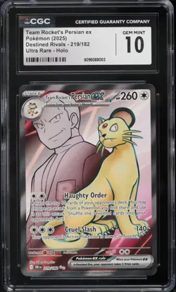 CGC 10 Team Rocket's Persian ex Pokemon S&V Destined Rivals Holo 219/182 - Image 1