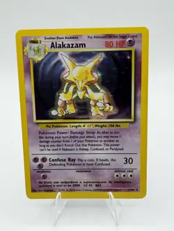 Vintage Pokemon 1/102 Alakazam Base Set Holo Rare - Image 1
