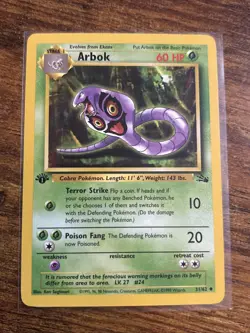 Pokemon TCG - Arbok (31/62) Fossil Set 1st Edition - Regular Rare - LP - Image 1