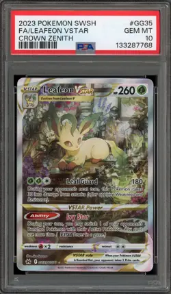 Pokemon Leafeon VSTAR Crown Zenith Galarian Gallery Full Art #GG35 PSA 10 - Image 1