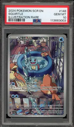 Pokemon Squirtle Stellar Crown Illustration Rare #148 PSA 10 Gem Mint - Image 1