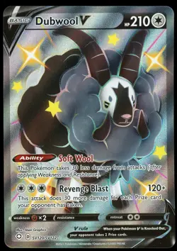Pokemon TCG Dubwool V Holo Shiny Rare Full Art Shining Fates SV120/SV122 NM - Image 1